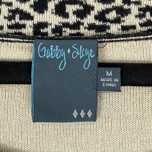 Gabby Skye Sweater Dress Sz Medium Knee Length Half Sleeve Black / Leopard Print - Picture 3 of 11